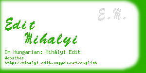 edit mihalyi business card